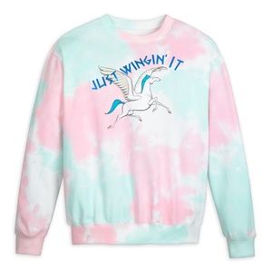 NWT Disney Hercules Pegasus Tie Dye Oversize Pullover Sweatshirt Just Wingin' It